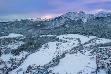 Winter View Over Zakopane in Poland Tatra Mountains