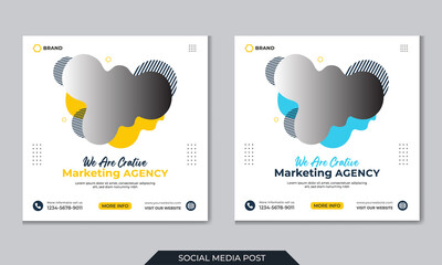 Digital marketing social media and instagram post template banner