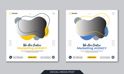 Digital marketing social media and instagram post template banner