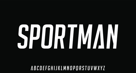 SPORTMAN, bold condensed sporty font alphabet set	
