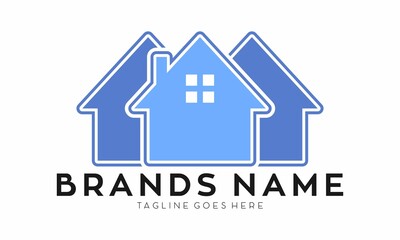 Residence property blue vector logo