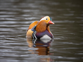 mandarin duck in the water
