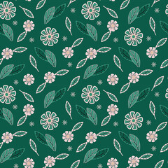 Leaf and flower pattern design with a background