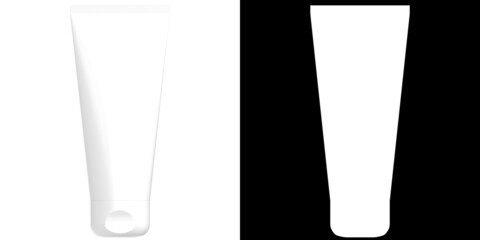 3D rendering illustration of a cosmetics bottle