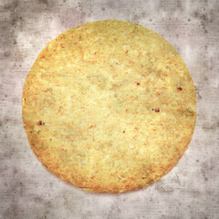 square stylish old textured paper background with round baked oatcakes