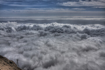 clouds over the mountains
