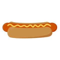Hot dog street food vector illustration
