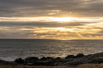 sunset over the sea Iceland