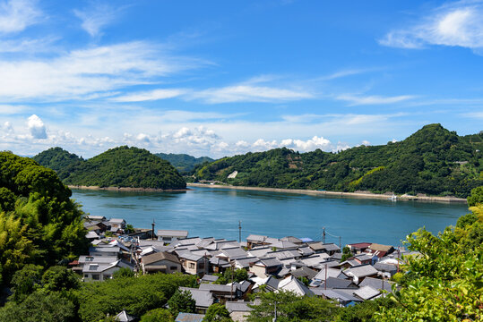 Coastal scenery of Seto Inland Sea, Osakishimojima Island Mitarai Town and Okamura Island