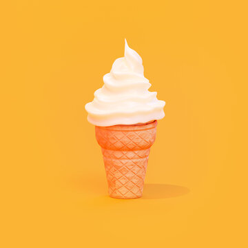 Ice cream cone close-up. 3d render