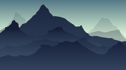 Fototapeta premium Landscape view natural , Overlapping valleys at dusk , Illustration Vector EPS 10