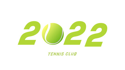 2022 Tennis Club logo design minimal isolated on white background, illustration vector EPS 10