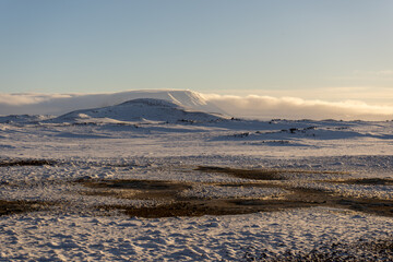 snow covered hills Iceland