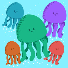 seamless pattern with octopus