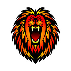 Fototapeta premium lion vector sketch .. Tribal art tattoo .. t-shirt design ..