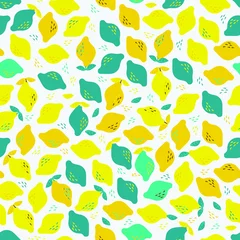 Afwasbaar behang Kleurrijk herhalend patroon van citrusvruchten © Ada-Sofia