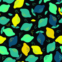 Colorful citrus fruit repeating pattern 