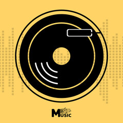 Music icon application on yellow background , Flat Modern design , illustration Vector EPS 10