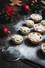 Fototapeta na wymiar Festive mince pies arranged in a Christmas Tree shape
