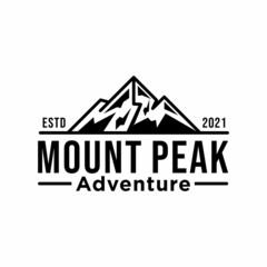 Summit peak mountain for park outdoor adventure logo design