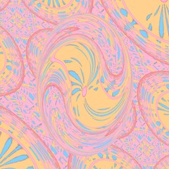 A unique abstract illustration. Original wallpapers. A screensaver mobile devices. A beautiful image will decorate design projects and ideas. A unique combination of lines, waves of curves, textures.