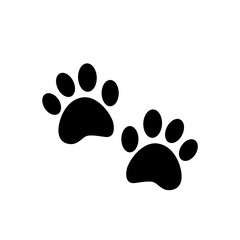 Fototapeta na wymiar Animal footprints, black icon. Simple flat design. Isolated on white background vector illustration.