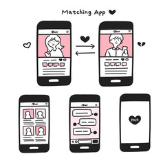 マッチングアプリに関するアイコンセット © 鷲見 真実