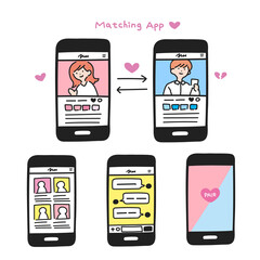 マッチングアプリに関するアイコンセット © 鷲見 真実