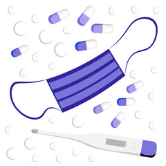 The illustration on a square background is an epidemic. Design element of books