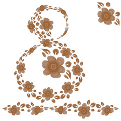happy March 8, International Women Day. Design element of books, notebooks, postcards, interior items. Congratulation