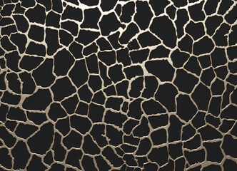 Luxury 3D background made of  gold metal decor elements and black . 3d render. animalier giraffe pattern
