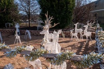 Holiday decorations along the Weatherford Halland Lake Trail