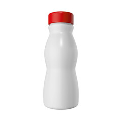 Red White Milk Bottle Mockup Blank