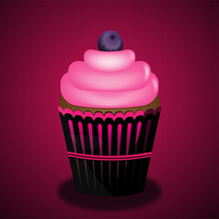purple blueberry pink cream cupcake