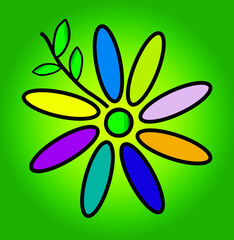 flower, vector, illustration, floral, design, nature, spring, plant, leaf, icon, art, petal, flora, decoration, color, symbol, summer, beauty, bloom, green, image, element, blossom, flowers