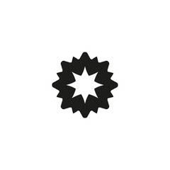 Circle star ribbon icon. Simple style company big sale poster background symbol. logo design element. t-shirt printing. Vector for sticker.