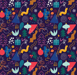 Christmas holiday seamless pattern