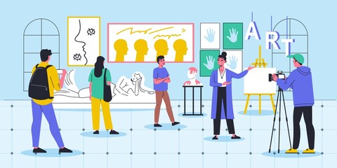 Art Gallery Flat Illustration