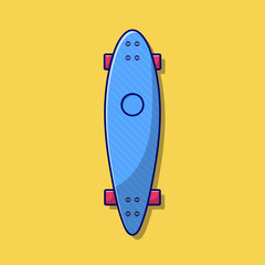 Skateboard Vector Illustration. Object. Sport Equipment. Flat Cartoon Style Suitable for Web Landing Page, Banner, Flyer, Sticker, Card, Background