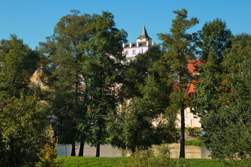 View of the river Sazava in Kacov,Central Bohemia,Czech Republic,Europe,Central Europe
