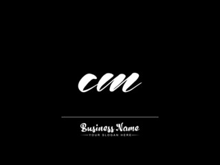 Signature Letter CM Logo Icon, Signature cm Handwritten Style Logo Design - obrazy, fototapety, plakaty