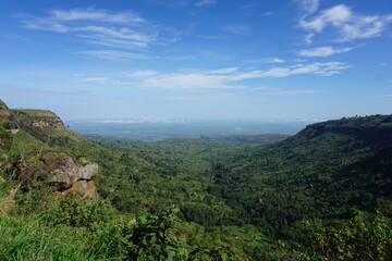 Fototapeta premium View from the Mount Elgon National Park towards the plains in the west