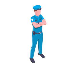 Isometric Police Officer Composition