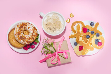 XOXO shaped Valentines waffle