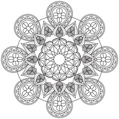 Leaf Flower Petal Coloring Mandala Art Simple Graphic Shape Vector Floral Oriental Outline Vintage Decorative Elements Pattern Illustration Islam Arabic Indian Turkish Mystic Religion Morals Lotus