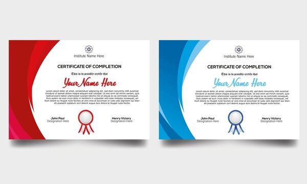 Creative Modern Completion Certificate Template 
