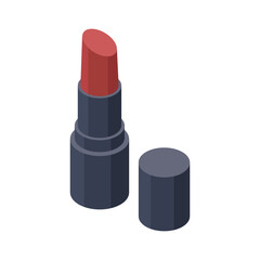 Isometric Open Lipstick Composition
