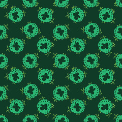 four leaf clover talismans seamless vector pattern