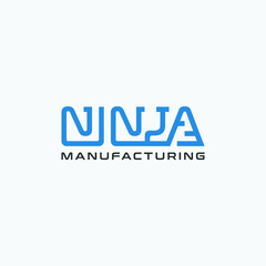 ninja manufacturing logo business vector design template with simple and elegant styles. 
