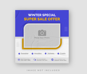 Winter Sale Social Media Post Design Template